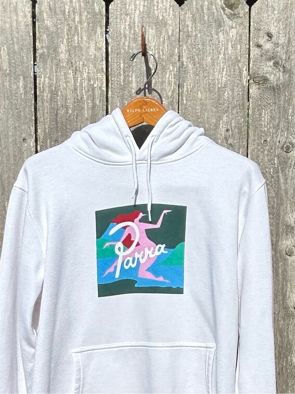 PARRA Mens L White Lagoon Woman Graphic Long Sleeve Cotton Blend Hoodie Sweater. - Picture 2 of 13